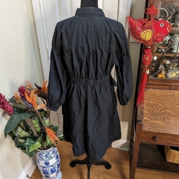 💘 Anthropologie Maeve Nikita Poplin Long Sleeve Shirtdress Size Large Petite - Picture 4 of 7